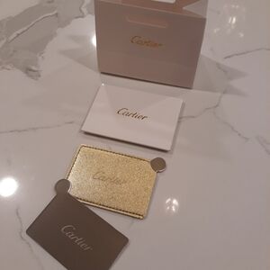 Cartier Mirror and Gold Case Holder Se